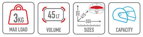 Givi E455 N Simply 4 Monolock Top Box 45 Litre