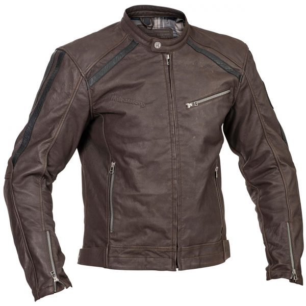 Halvarssons Sandtorp Classic Leather Motorcycle Jacket Brown