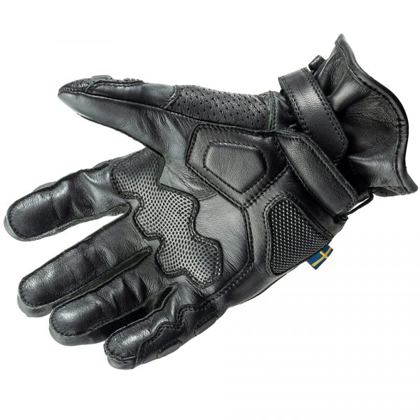 Lindstrands Holen Leather Motorcycle Gloves Black