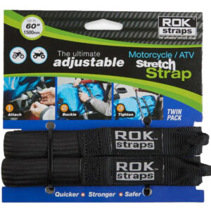 Rok Straps Adjustable Motorcycle Straps Cruiser Black