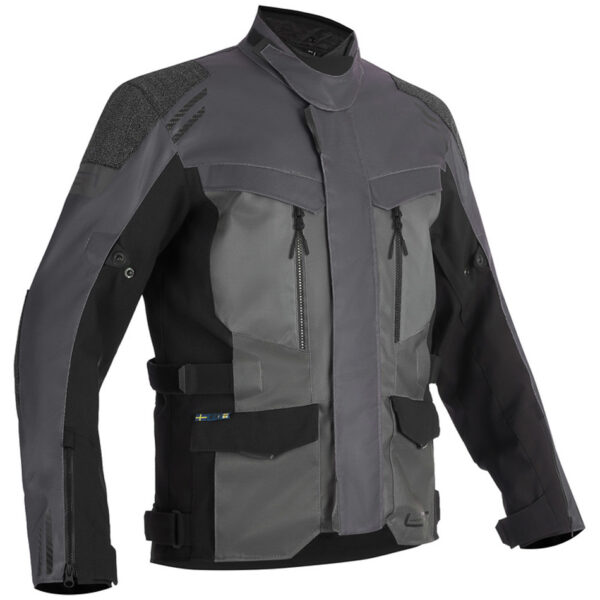 Lindstrands Storbo Laminated Motorcycle Jacket Dark Grey Black