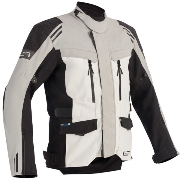 Lindstrands Storbo Laminated Motorcycle Jacket Light Grey Black